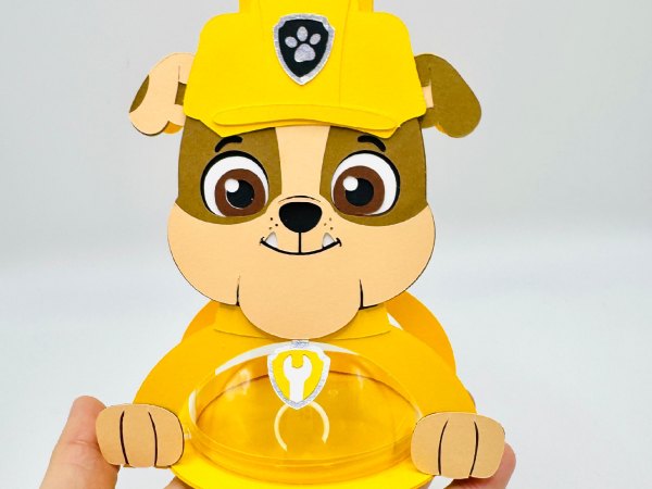 Rubble Paw Patrol candy holder - For 8cm / 3.15” Sphere - SVG and Studio files - Image 7