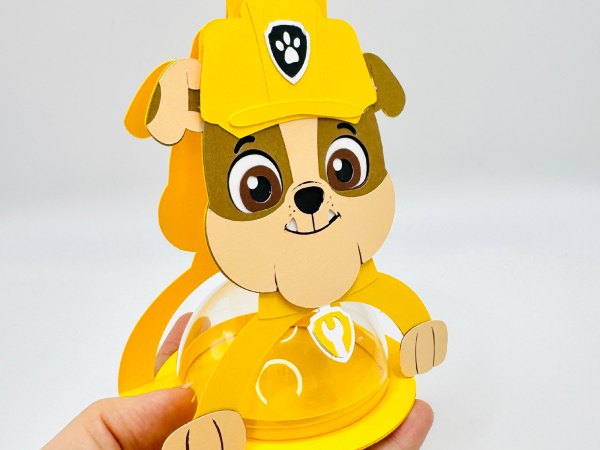 Rubble Paw Patrol candy holder - For 8cm / 3.15” Sphere - SVG and Studio files - Image 8