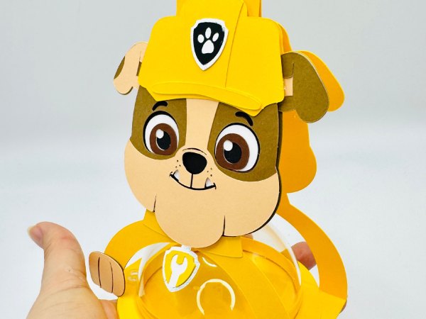 Rubble Paw Patrol candy holder - For 8cm / 3.15” Sphere - SVG and Studio files - Image 9