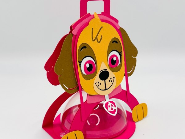 Skye Paw Patrol candy holder - For 8cm / 3.15” Sphere - SVG and Studio files - Image 2