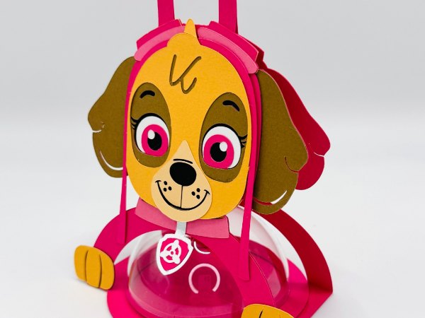 Skye Paw Patrol candy holder - For 8cm / 3.15” Sphere - SVG and Studio files - Image 3