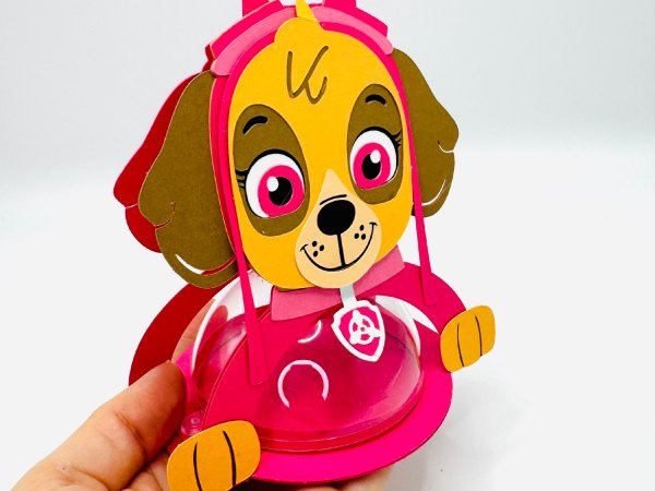 Skye Paw Patrol candy holder - For 8cm / 3.15” Sphere - SVG and Studio files - Image 8