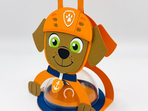 Zuma Paw Patrol candy holder - For 8cm / 3.15” Sphere - SVG and Studio files - Image 3