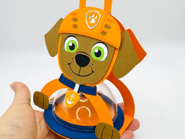 Zuma Paw Patrol candy holder - For 8cm / 3.15” Sphere - SVG and Studio files - Image 9