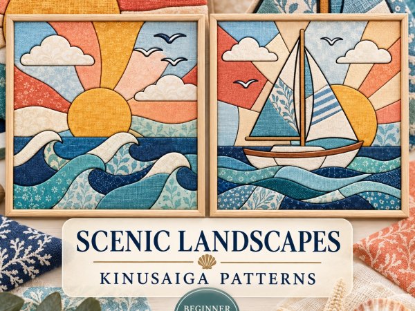 +150 Kinusaiga pattern bundle Whole Shop Kinusaiga coastal fabric Mosaic art diy decor no sew craft gift printable template beginner Foam Craft - Image 2