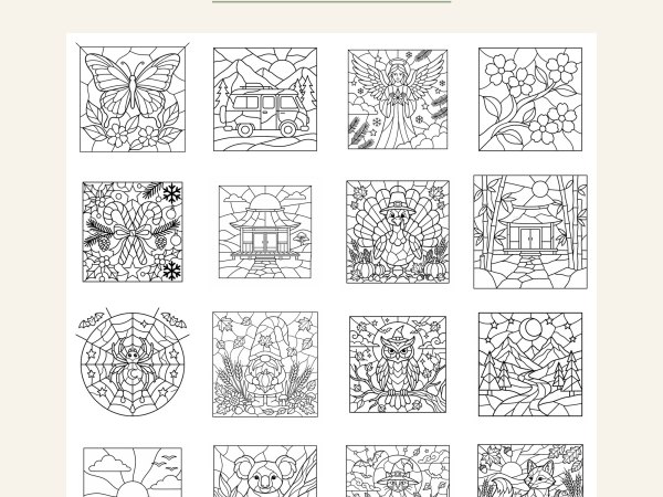 +150 Kinusaiga pattern bundle Whole Shop Kinusaiga coastal fabric Mosaic art diy decor no sew craft gift printable template beginner Foam Craft - Image 9