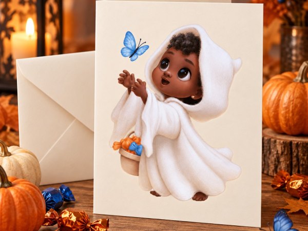 Boo & Blue Wings Black Halloween Clipart Bundle - Image 5