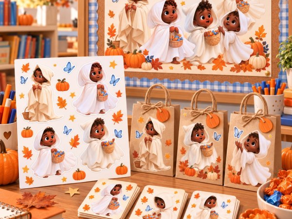Boo & Blue Wings Black Halloween Clipart Bundle - Image 7