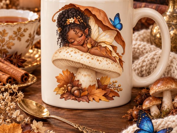 Sapphire Harvest Fairies – Black Autumn Fairy Clipart Bundle | Fall Fantasy PNG Digital Download - Image 6