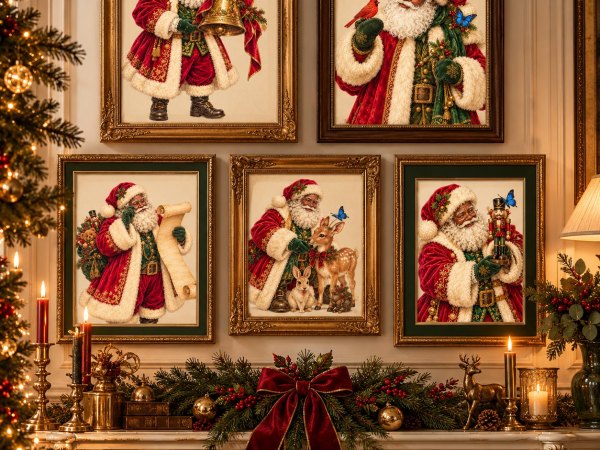 Vintage Black Santa Clipart Bundle – 20 African American Christmas PNGs - Image 4