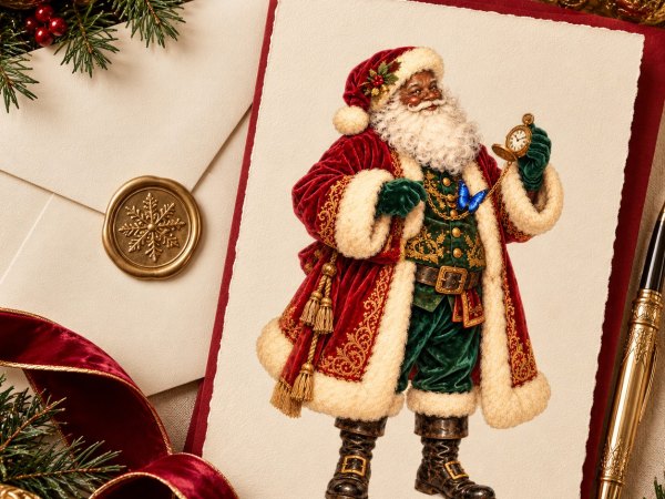 Vintage Black Santa Clipart Bundle – 20 African American Christmas PNGs - Image 9
