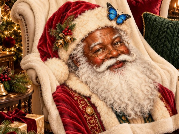 Vintage Black Santa Clipart Bundle – 20 African American Christmas PNGs - Image 10